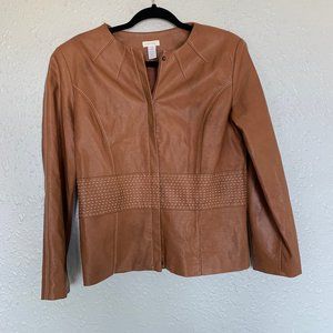 CHICO'S Brown Leather Jacket